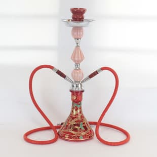 Cross-border Hot Selling Arabic Hookah Single Double Tube Glass Hookah Bowl Shisha Full Set