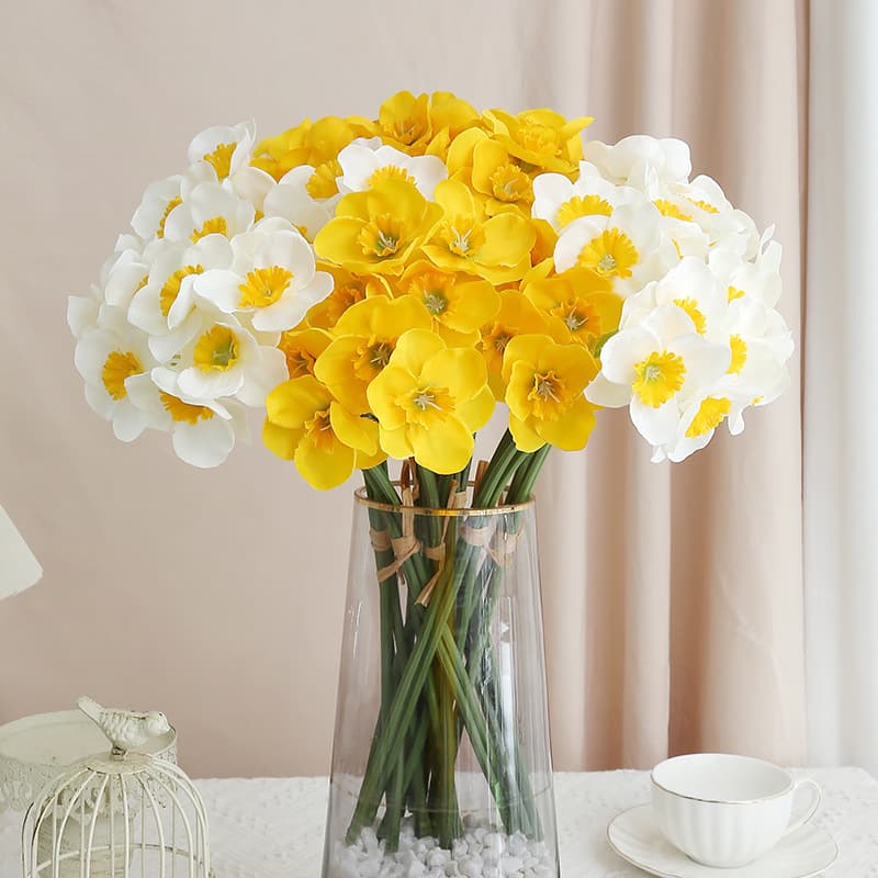 Artificial Narcissus Bouquet, Silk Fabric Narcissus, Rustic Style, Export Best Seller on AliExpress and Taobao