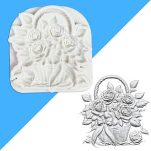 European New Flower Basket Fondant Silicone Mold Floral DIY Cake Decoration Baking Mold