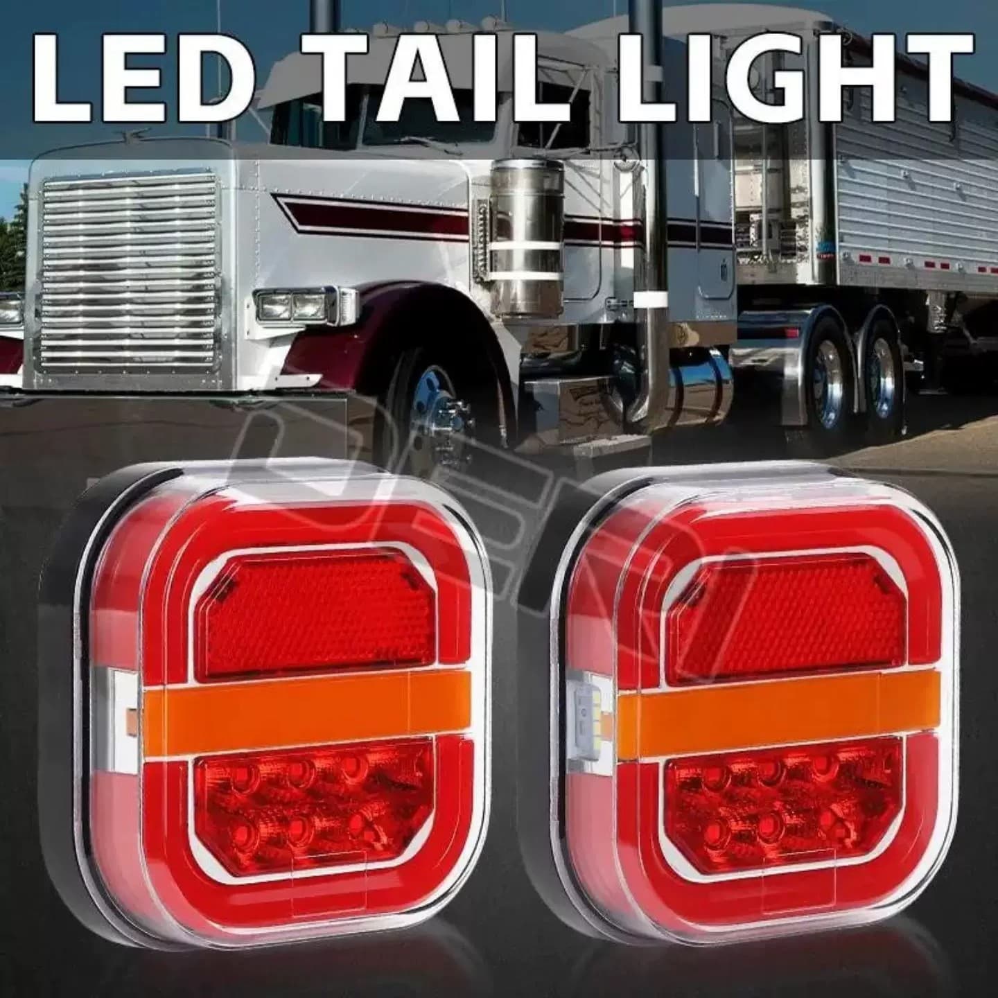 Set Light Guide Square LED Trailer Tail Light License Plate Light Truck Tail Light Tricolor MK-189