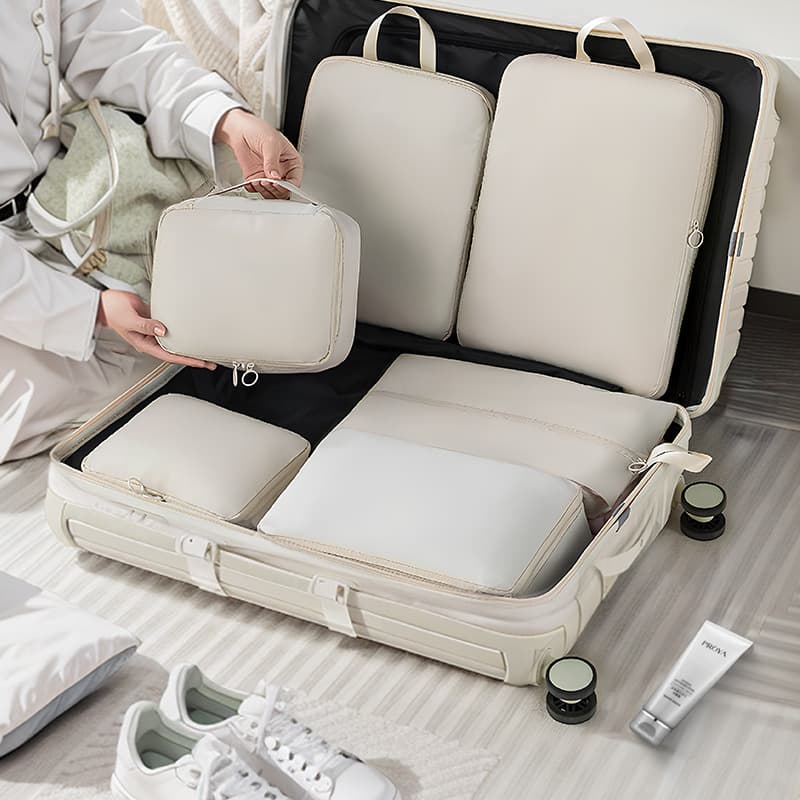 Cross-border Hot-selling Imitation Memory Cloth Travel Storage Bag 6-Piece Set Packing Organizer Clothes Luggage Travel Bag