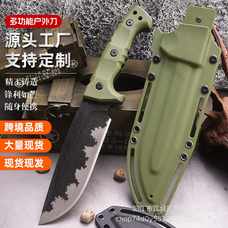Miller Brothers Outdoor Straight Knife Survival Tactical Knife Military Knife High Hardness Camping Survival Knife Obstacle-Clearing Knife Hatchet