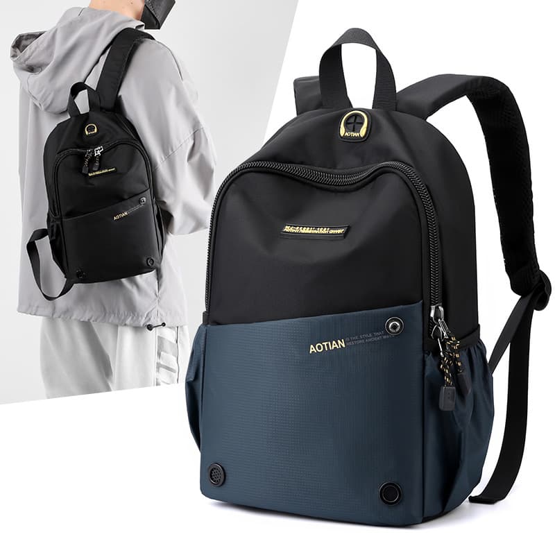 Small backpack for men, sports travel, large capacity, Oxford cloth, lightweight school bag, outdoor leisure, tablet backpack