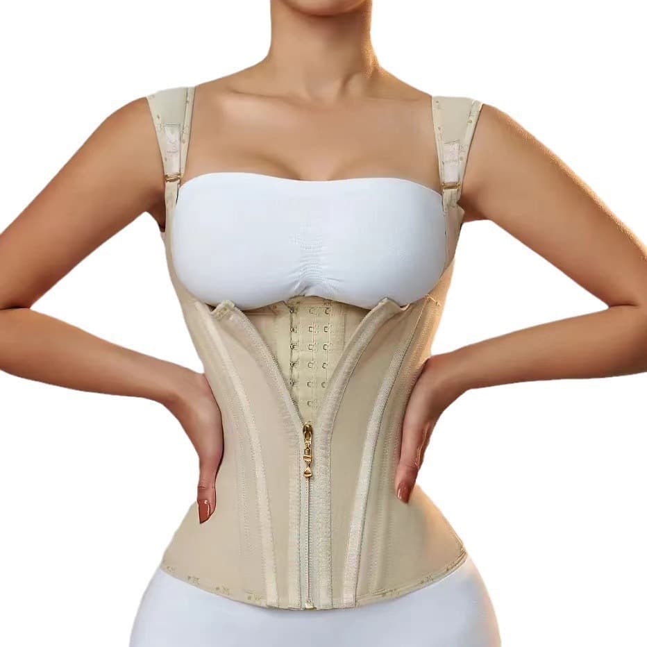 Cross-border Vest Style Neoprene Waist Trimmer Belt with Zipper and Buckle Retro Shapewear Top Amazon Corset