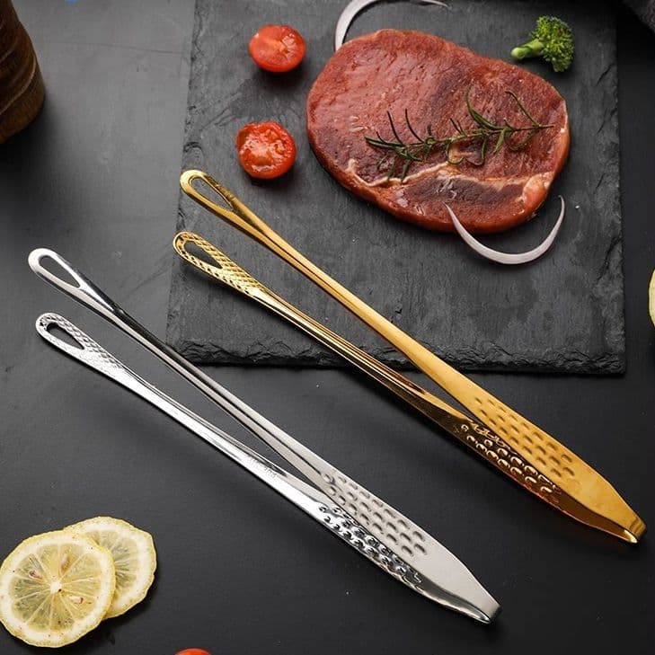 Korean Style Home Use 304 Stainless Steel Food Clip Steak Bread Clip Barbecue Clip Extended Length Nut Cracker Kitchen Tool