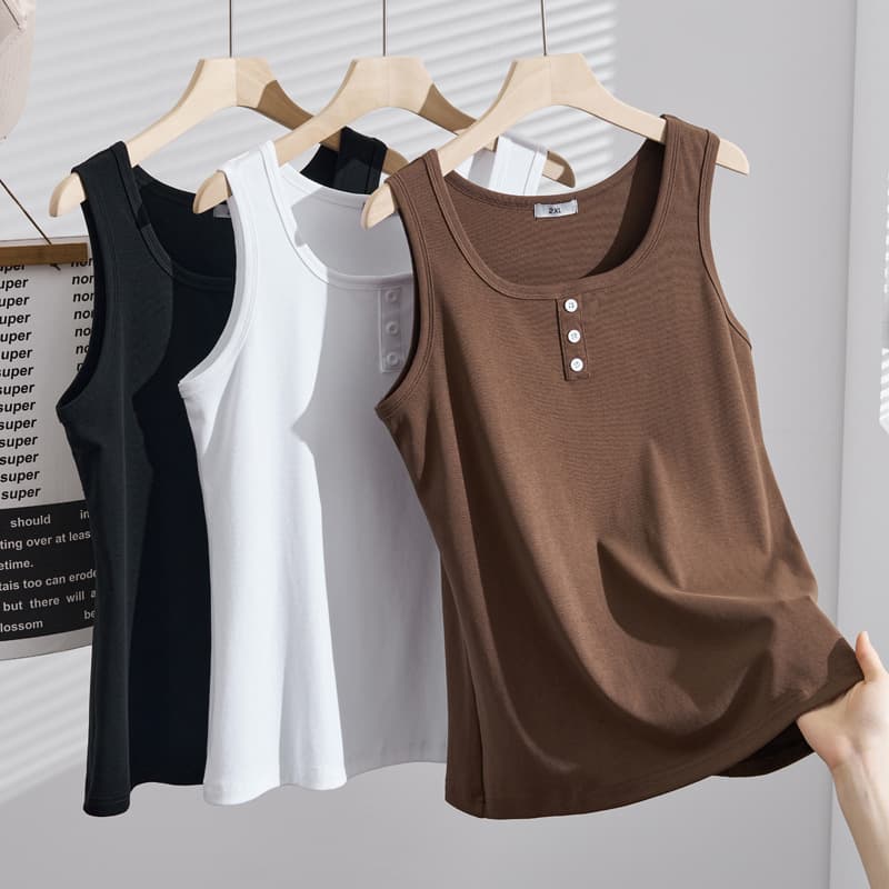 Spring/Summer New Wide Shoulder Strap Inner Vest for Plus Size Women (250 lbs) Korean Style Slim Fit Base Layer Top S5613