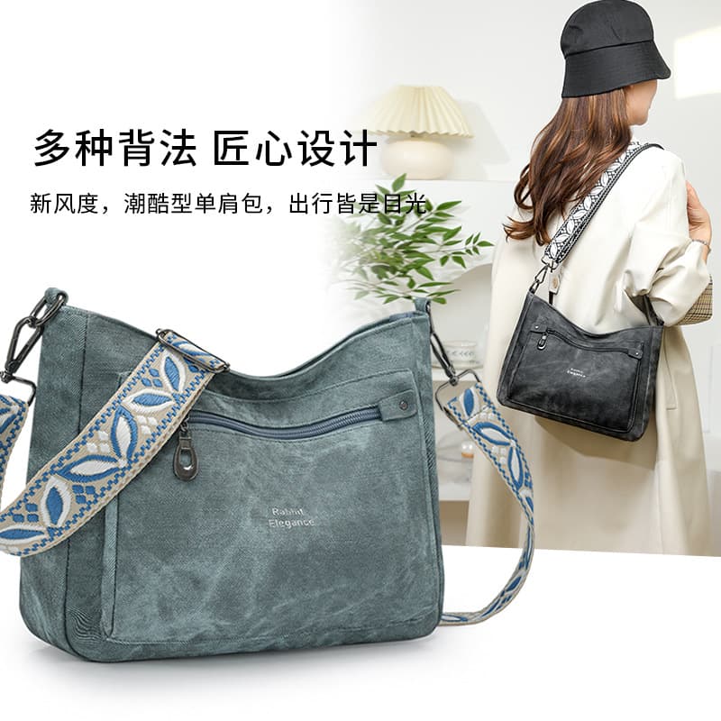 Crossbody Bag Women's Bag New Versatile Shoulder Bag Middle-Aged Mother Bag Street Coin Purse Fashion Bucket Bag
