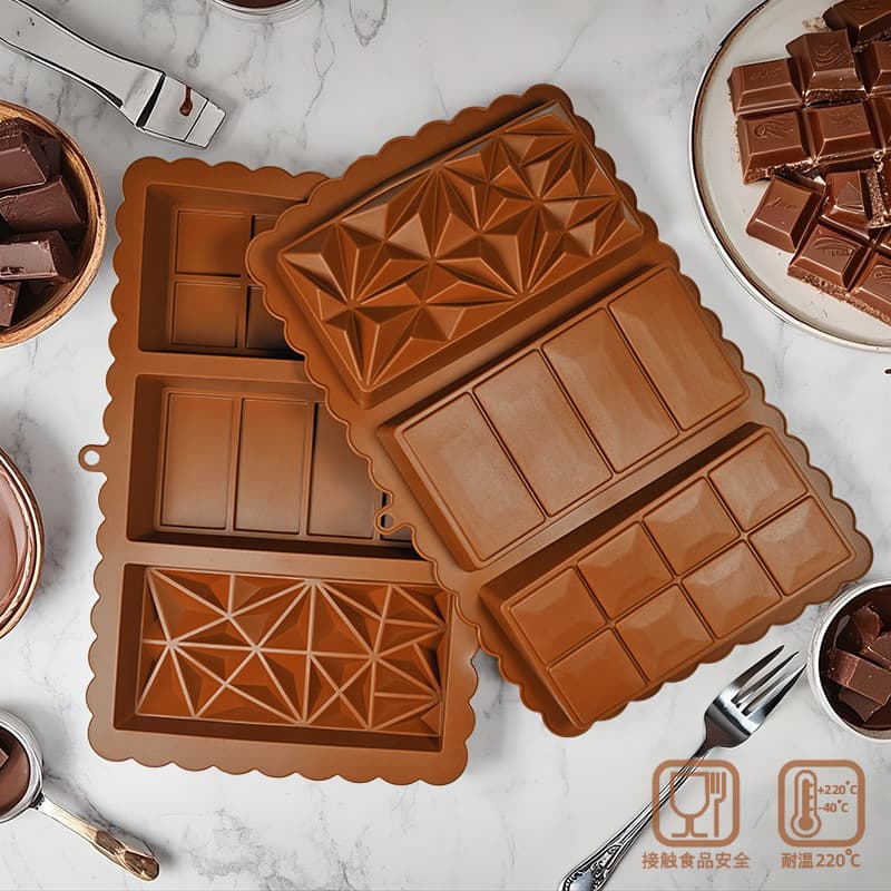 Dubai Square Rectangle Silicone Chocolate Mold Food Grade Baking Mold DIY Kitchen Cake Mold