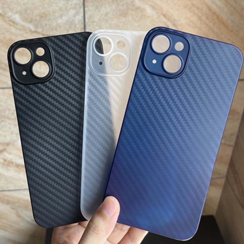 Creative Carbon Fiber Texture Case for iPhone 14, Apple 14 Pro Max, Simple PP Hard Shell, Anti-Fingerprint, Full Coverage
