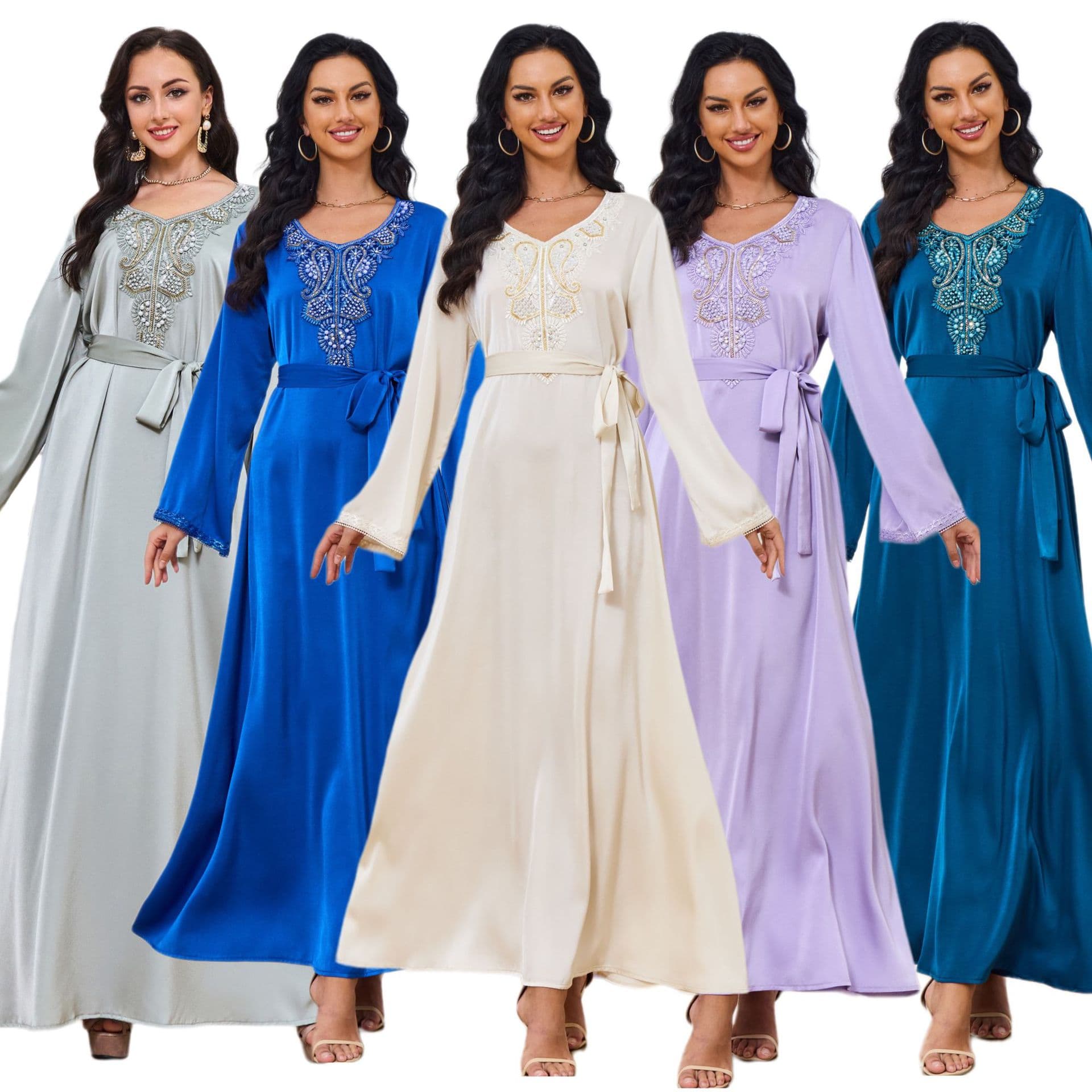MT033 Cross-border Hot Selling Women's Luxury New Rhinestone Fitted Dress Party Evening Gown