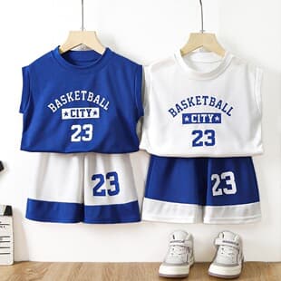 Children's Summer Vest Sports Set Mesh Quick-Dry Casual Boys Sleeveless Thin Jersey Suit