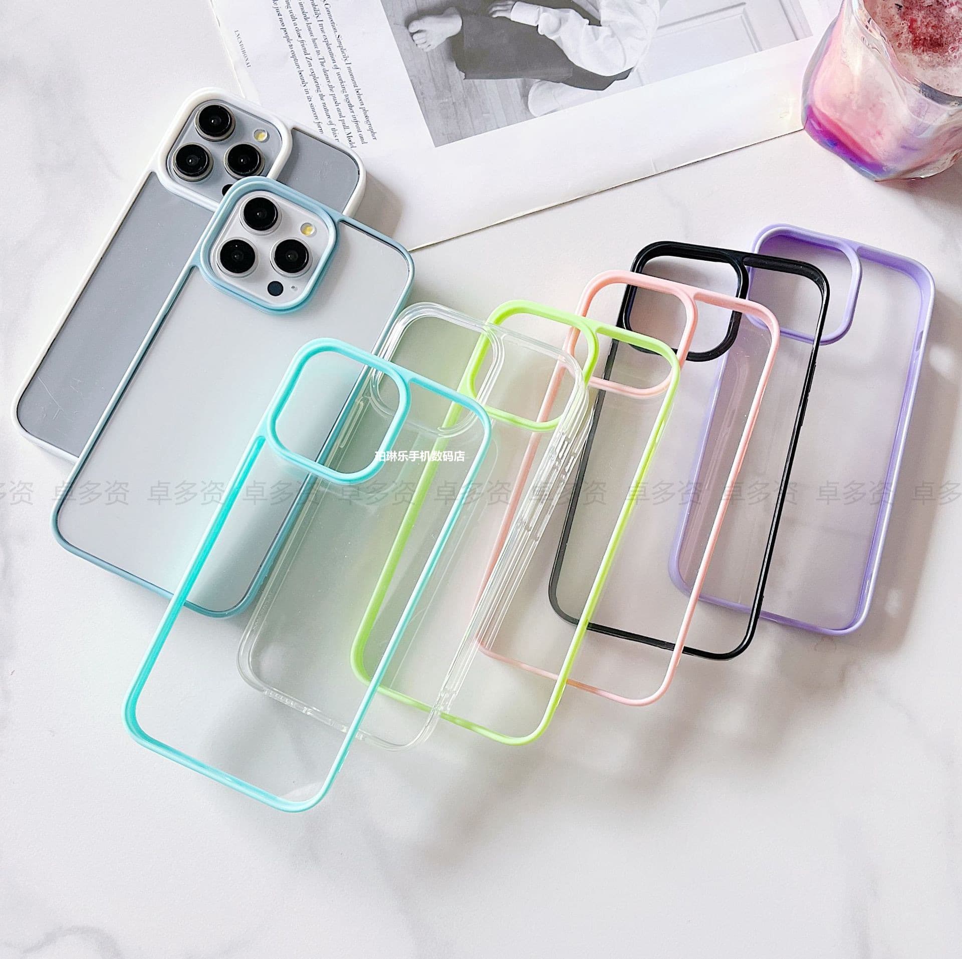 17 Air compatible iPhone Apple Pro Max phone case DIY cream resin grooved hard base 2-in-1 material