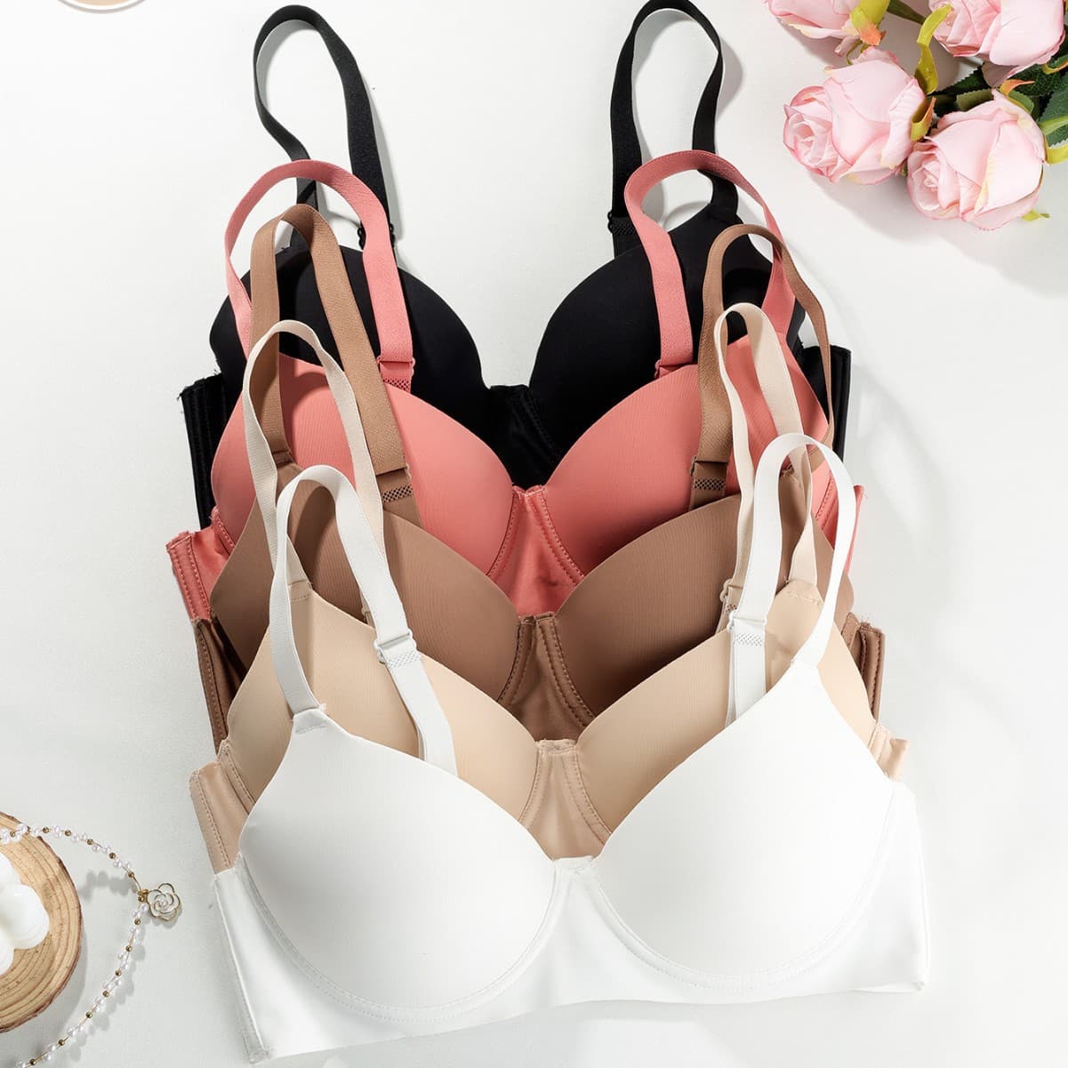Plus-Size European and American Cross-Border Smooth Bra for Women, Beautiful Back, Sexy Push-Up, Comfortable Integrated Cup Bra