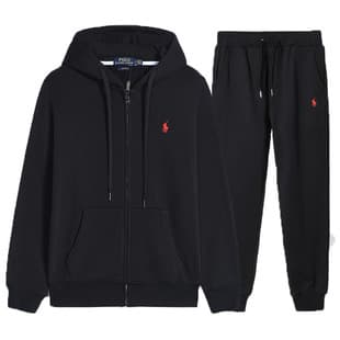 Cross-border RL Ralph Lauren Small Pony Embroidery Cardigan Hoodie, Unisex Zip-up Fleece Hoodie Set with Hooded Jacket and Sweatpants