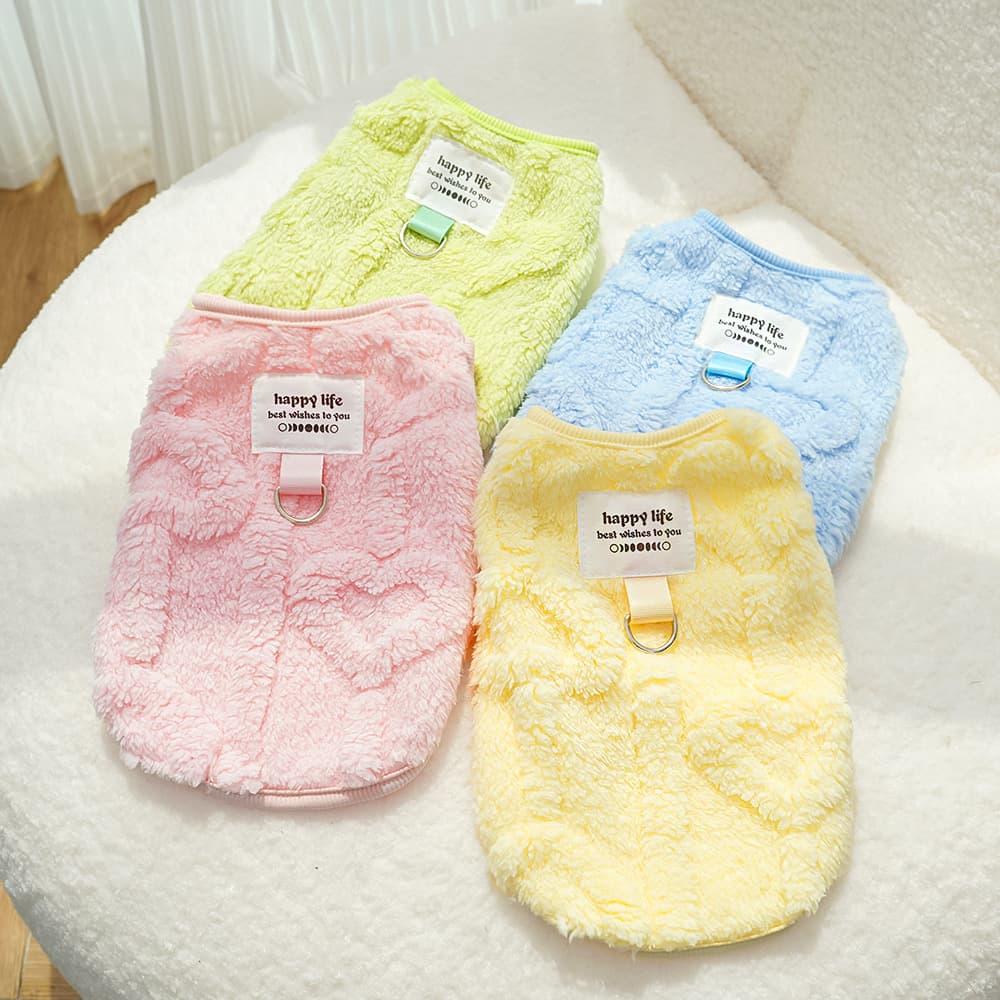 Fleece Lined Dog Harness Coat Teddy Bichon Pomeranian Small Dogs Pet Autumn Winter Clothes Cat