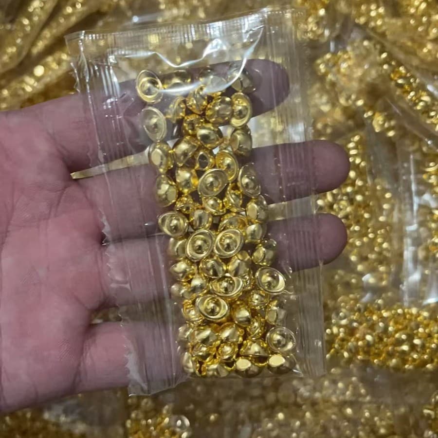 Mini Alloy Imitation Gold Ingot Treasure Basin Rice Jar Filler Creative Decorative Gift Ornament Sand Gold Plastic