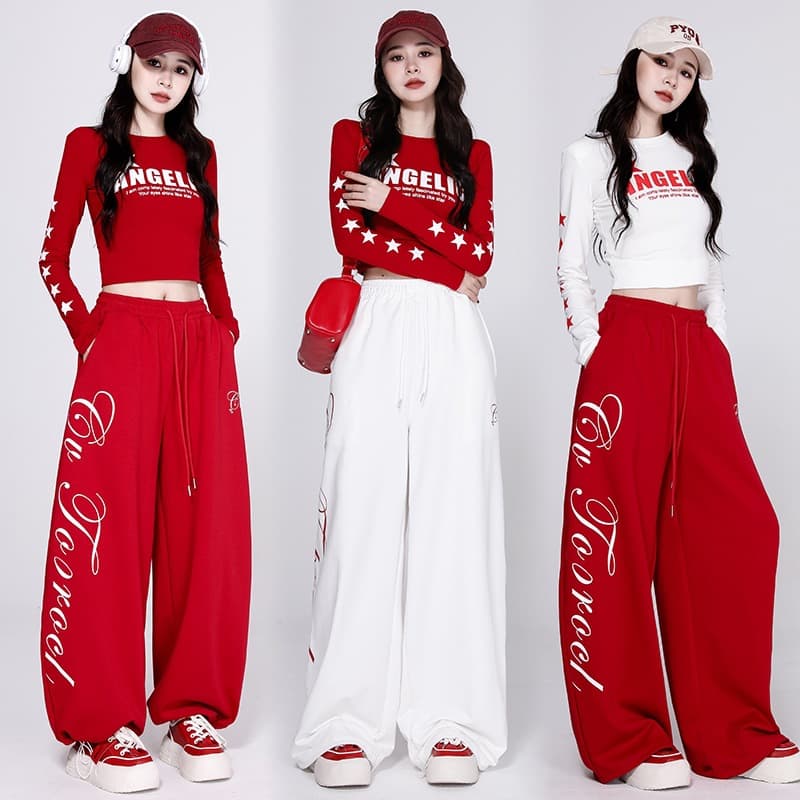 Real shot of jazz dance slimming loose age-reducing performance clothes gymnastics clothes hip-hop cool suit