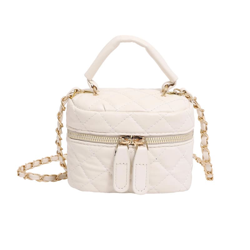 2026 Spring New Trendy Embroidered Box Bag, Fashionable Large Capacity Diamond Quilted Storage Chain Shoulder Crossbody Bag