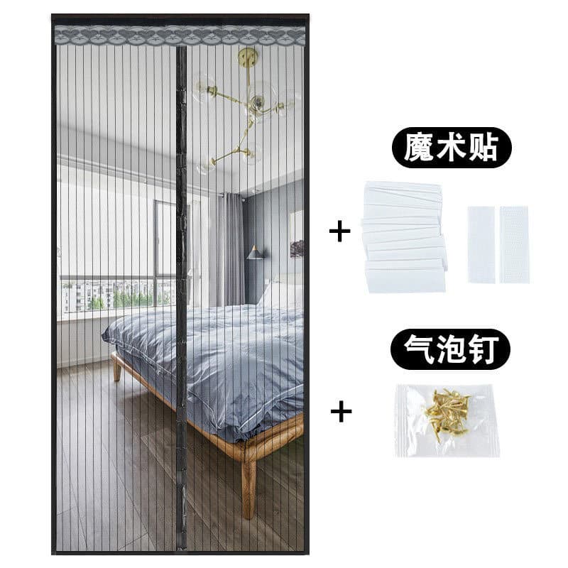 Summer Mosquito Screen Door Magnetic Soft Mesh Curtain with Printed Pattern