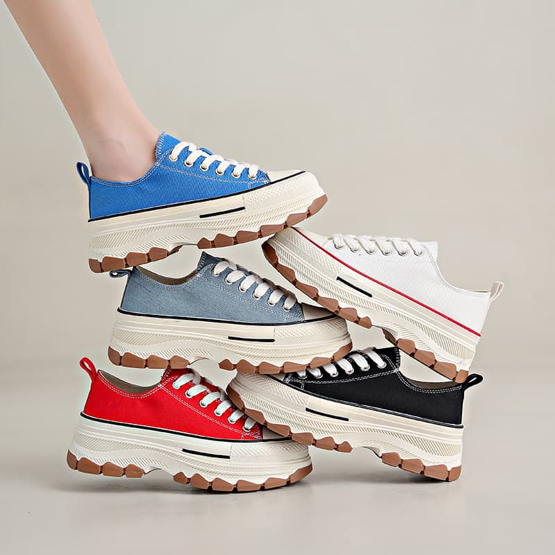 Spring New Canvas Women's Fashionable Hong Kong Style White Casual Versatile Sports Shoes Thick Bottom Student Shoes