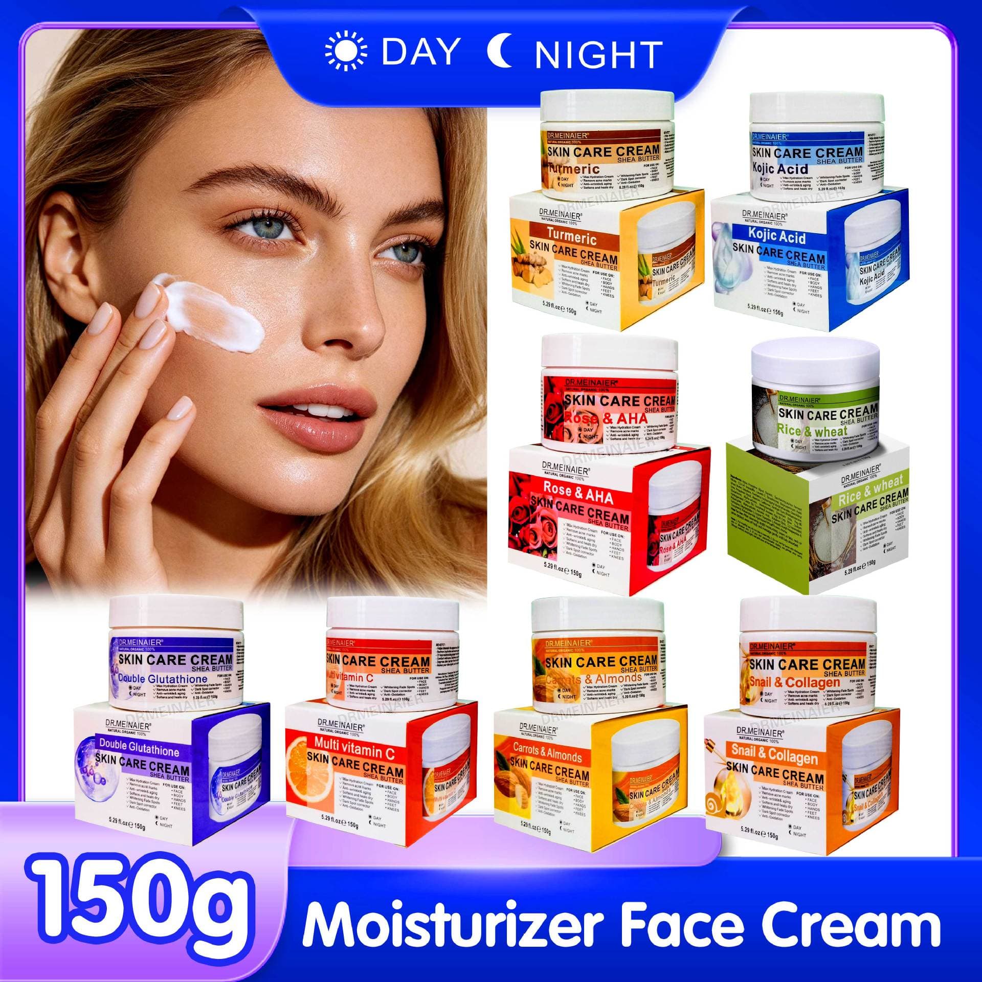 Cross-border Facial Moisturizer 150G Day and Night Multi-Effect Moisturizer Hydrating Repair Brightening Cream