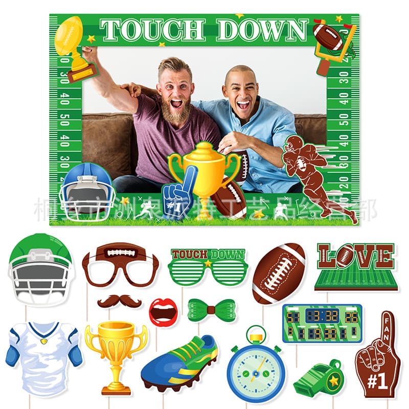 Super Bowl Theme Football American Football Paper Photo Prop Trophy Frame Party Decoration Supplies