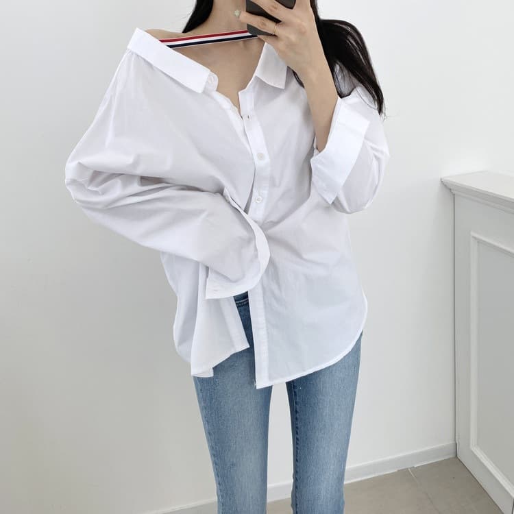 Size Updated Korean Chic Design Two-Way Wear Shirt