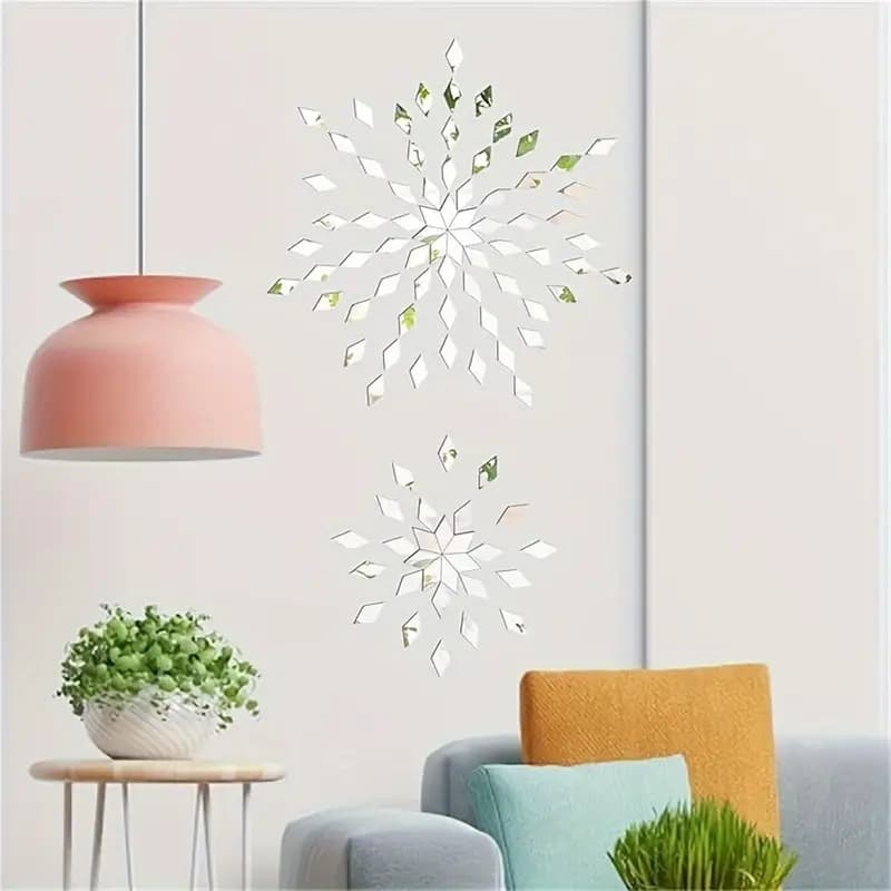 Factory wholesale Amazon 3D mirror diamond combination decorative sticker for living room bedroom TV sofa accent wall