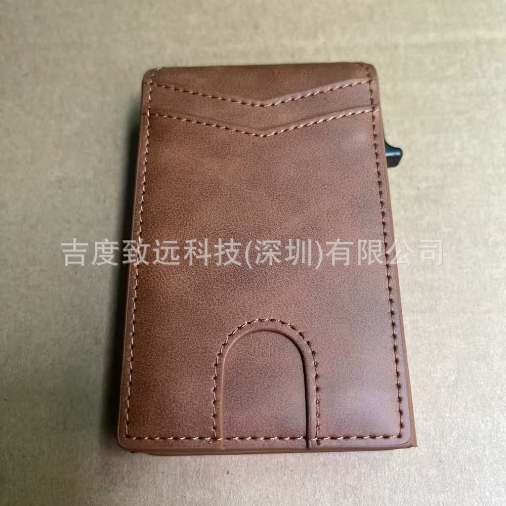 Cross-border Hot-Selling RFID Anti-Demagnetization Men's Card Holder, Premium Aluminum Alloy Flip Card Clip, Lightweight and Portable Bank Card Case