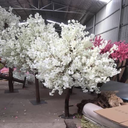 White simulated cherry blossom tree wedding arch set fake flower tree simulated pear tree wishing tree outdoor floor decoration