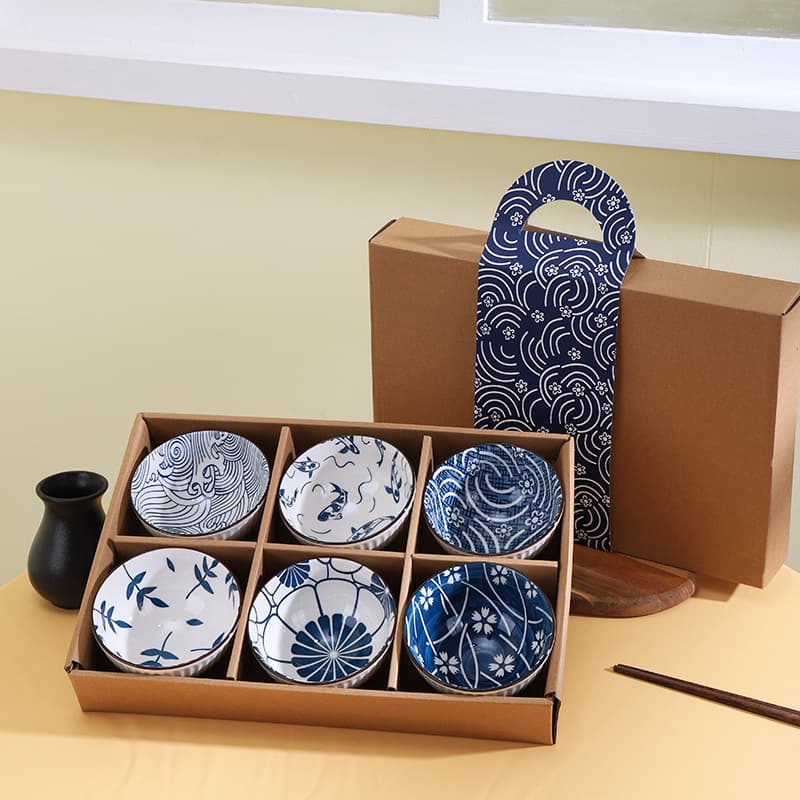 Ceramic Bowl Set with Chopsticks and Tableware, Premium Gift Box, Grand Opening Event Gift, Promotional Item, Wedding Favor Return Gift