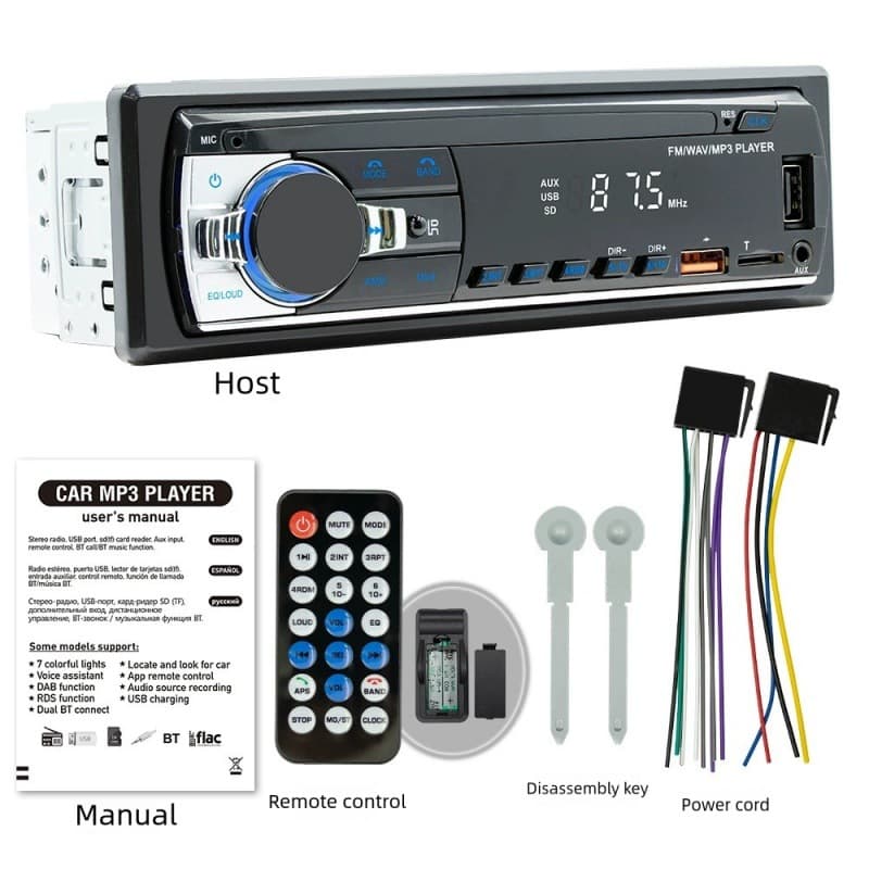 Lossless Sound Quality Car MP3 Player Bluetooth Hands-Free USB Flash Drive TF Card Car Universal Radio Replace CD DVD