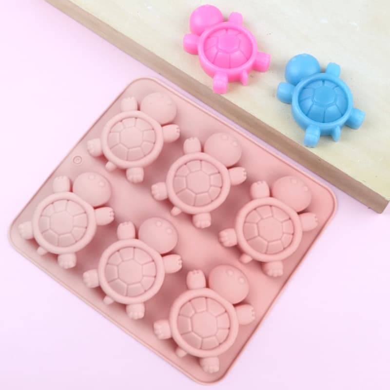 Silicone Turtle Cake Mold 6-Cavity for DIY Handmade Soap Fire Seal Wax Granules Mousse Home Goods Cake Tools from China