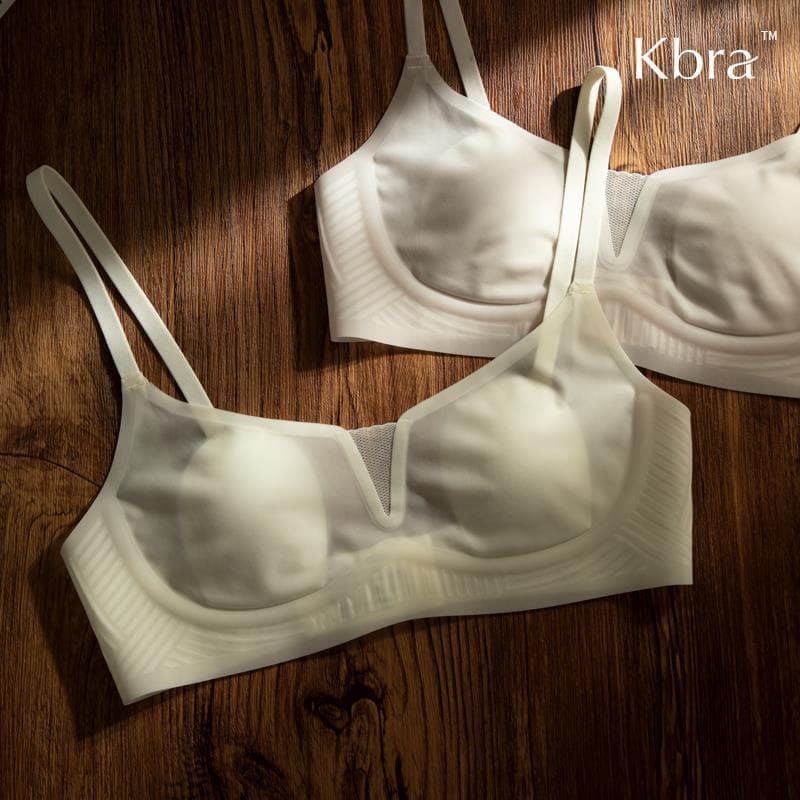 Ultra-thin Cool Seamless Bra Rabbit Ears Cup Underwear Women's Summer Thin Paper Thin Cup No Steel Ring Fixed Cup