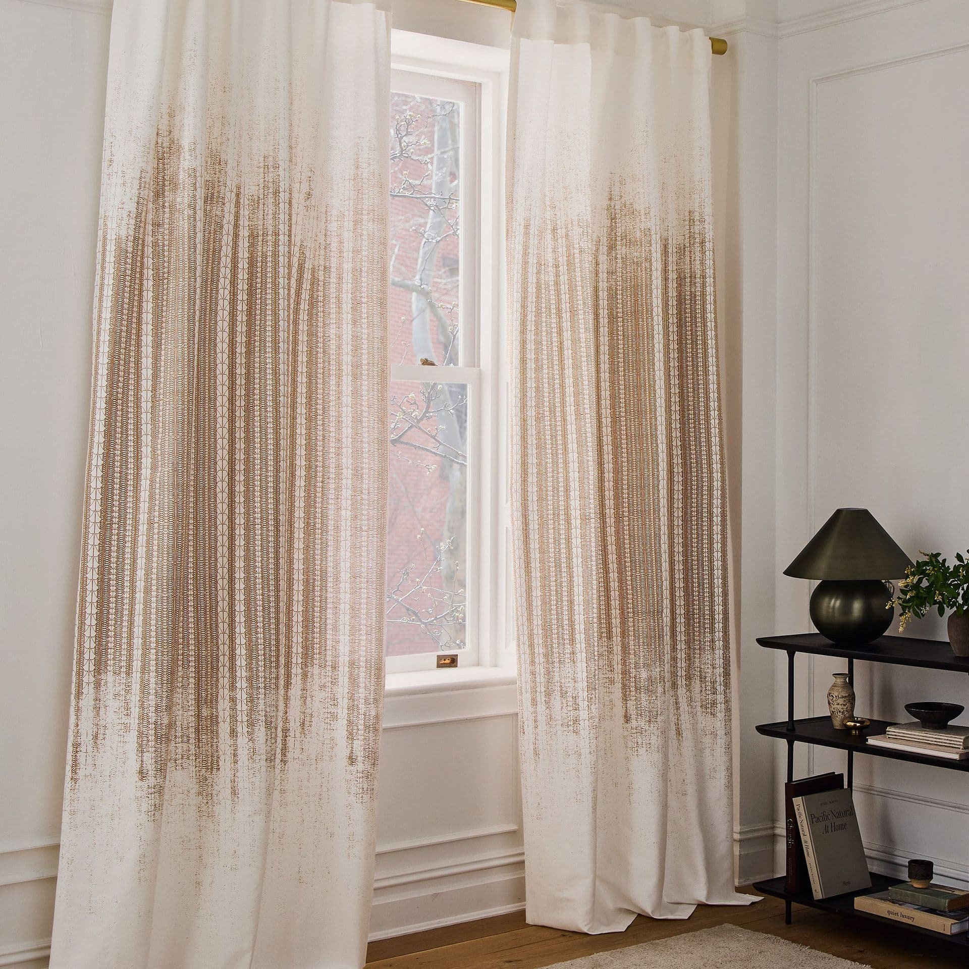 Cross-border Curtain Finished Product Luxury Modern Abstract Print Curtain Bohemian Style Bedroom Curtain