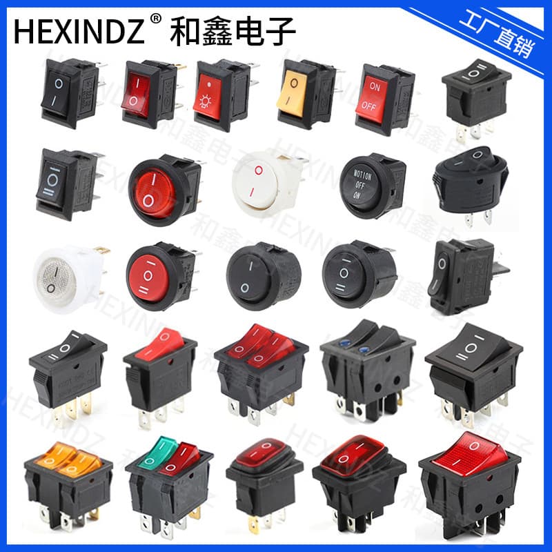 KCD11 Boat Switch 2/3-Pin Two/Three-Position Power Switch White with Light Small Round Rocker Switch Manufacturer
