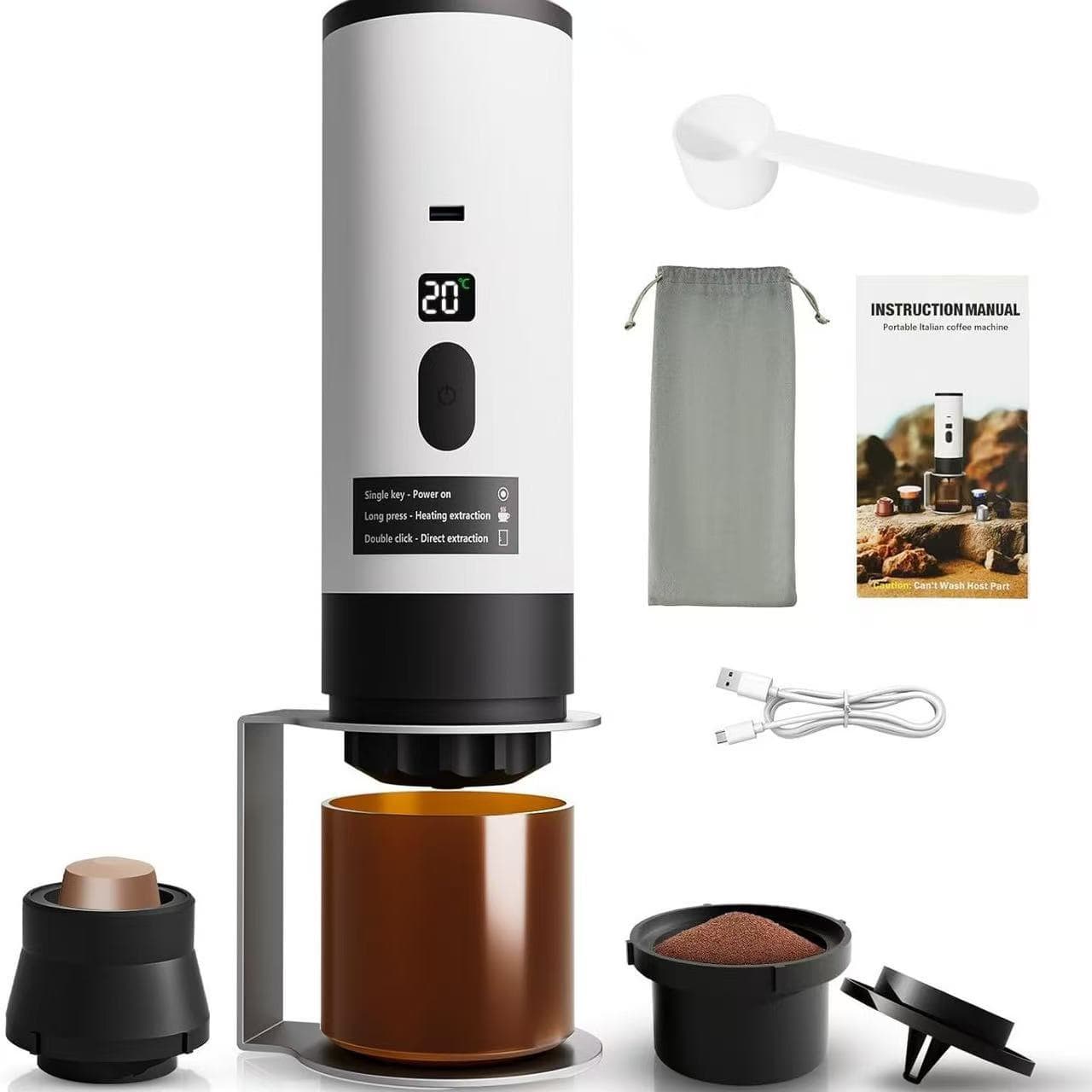 Cross-border Portable Capsule Coffee Machine Automatic Wireless Heating Small Home Outdoor Travel Coffee Maker Wholesale