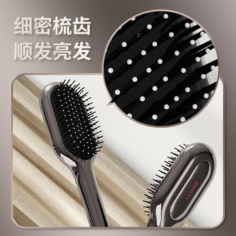Cushion Scalp Massage Brush for Women, Long Hair Anti-Tangle Detangling Tool, Household Ribbed Volumizing Air Cushion Comb