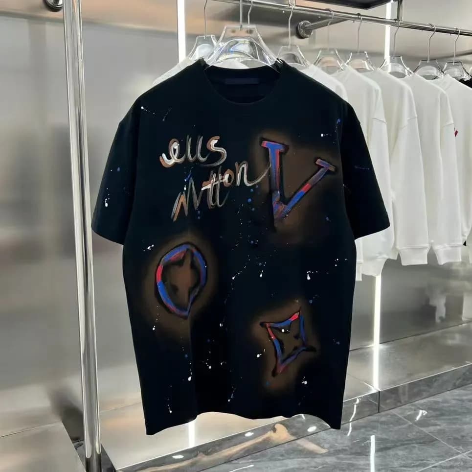 In Stock Trendy Men's Short-Sleeve Casual T-Shirt Summer Light Luxury Round Neck Cotton Slim Fit European Style