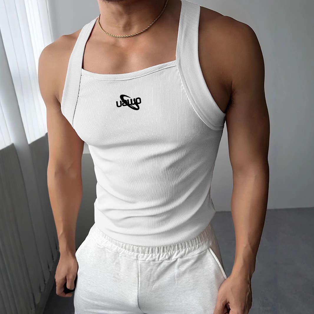 Men's Summer Training Slim Fit Ribbed Vest for Fitness, Basketball, Running, and Casual Wear - Export Quality