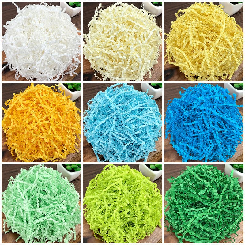 Crinkled Raffia Shredded Paper Thread Manufacturer Wholesale Gift Items Candy Box Packaging Filling 10g 100g by Kilogram