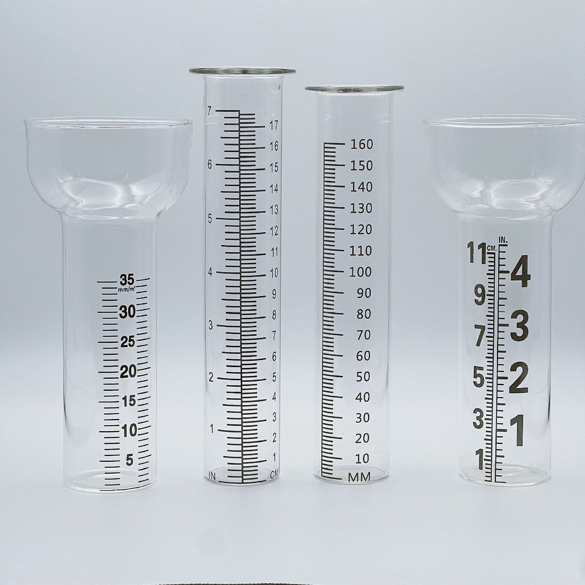 Cross-border Eco-Friendly New Product Flashlight High Borosilicate Glass Rain Gauge, Test Tube Glass with Scratch-Resistant Graduations