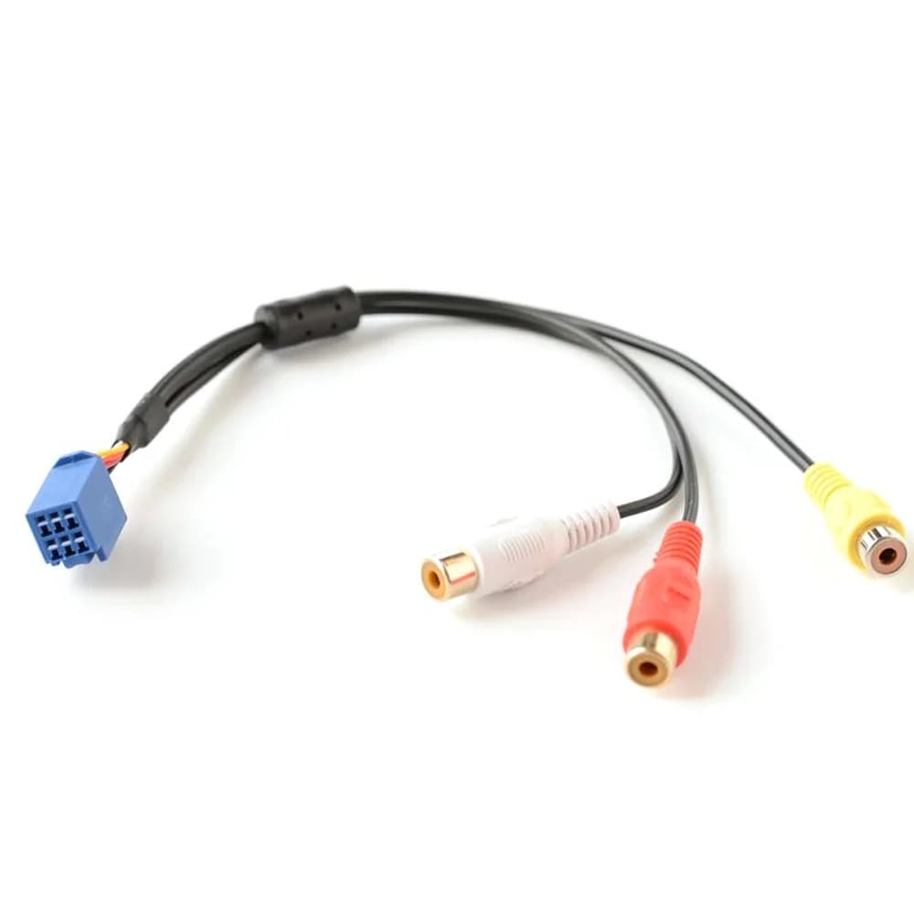 Car RCA Adapter VTR Cable for Toyota DVD Navigation 6-pin Blue AV Port Connector