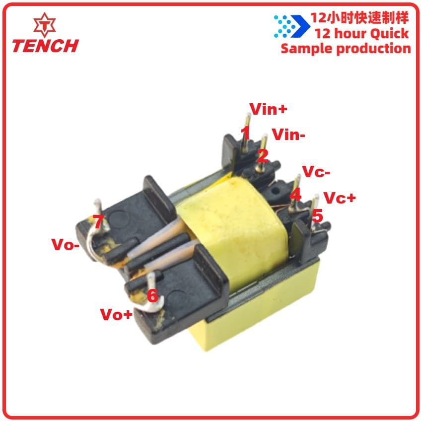 EE13-5W horizontal 5+2 extended 5V/12V/24V high-frequency transformer with safety certification and UL insulation system by Tengchuan Electric