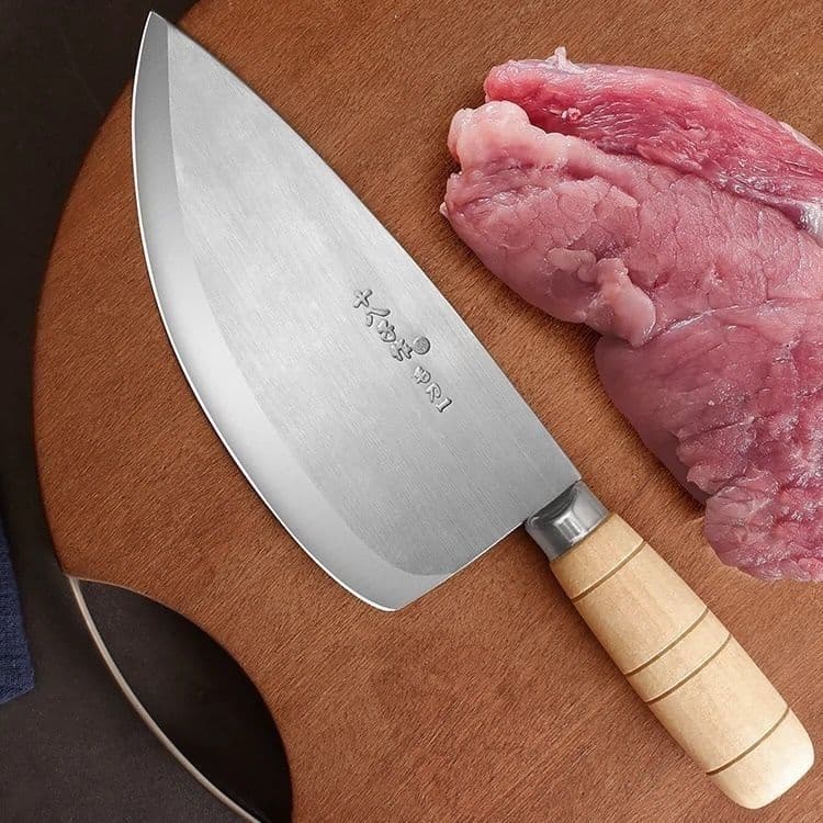 Shibazi professional pork cutting knife, meat cleaver for commercial use, butcher's curved slaughter knife