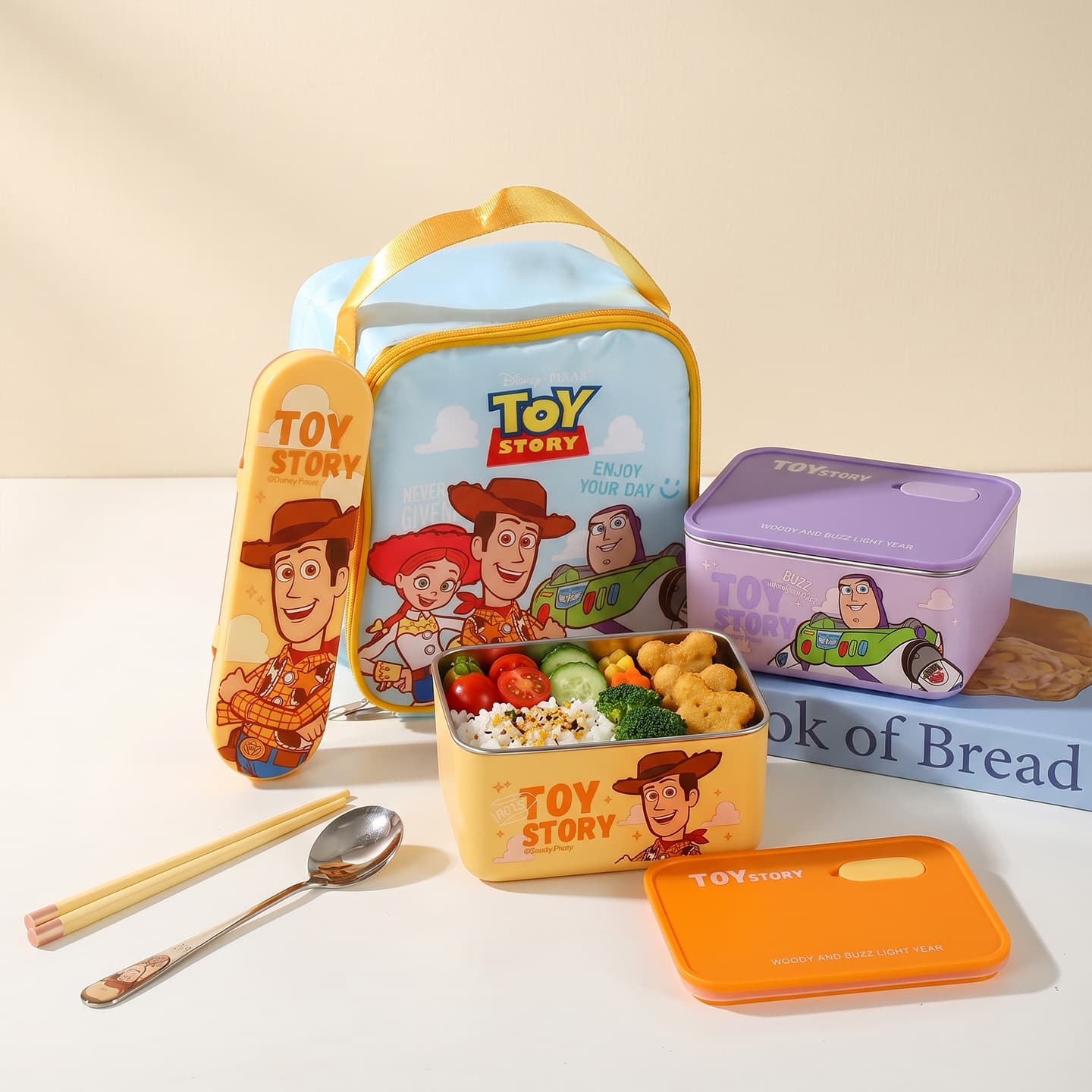 Disney Toy Story's new stainless steel small lunch box, fresh-keeping small square box, high-looking and exquisite small lunch box