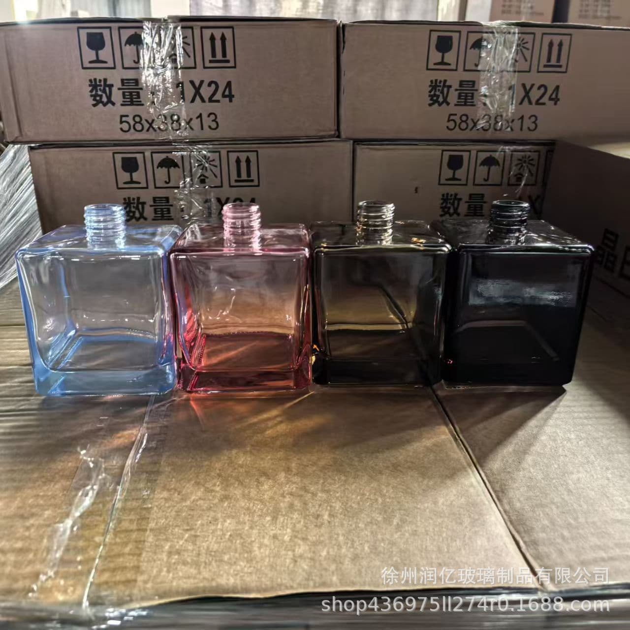 Amazon Cross-Border New Square Aroma Bottle High-End Transparent Diffuser Bottle Thick Bottom Empty Bottle Fragrance Bottle Wholesale Logo