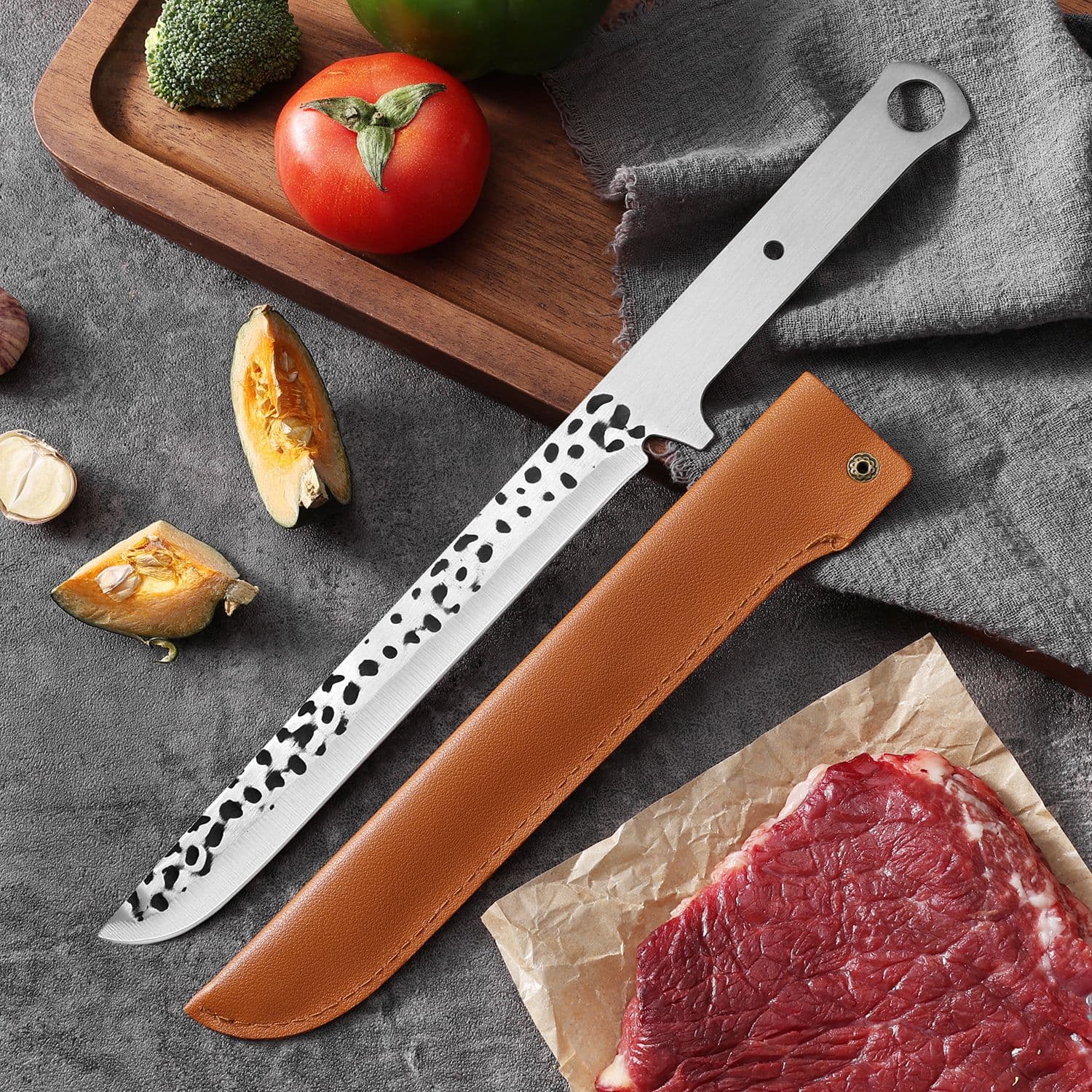 M390 Powder Steel Knife Blank, Semi-finished DIY Cutting Knife for Meat and Melon, Hand-Forged Tool Steel