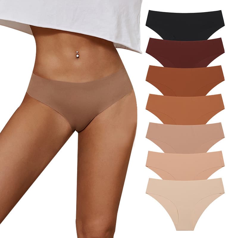 European and American Cross-Border Maternity Plus Size Seamless Women's Underwear Ice Silk Breathable Sport Low Waist Barely-There Triangle Panties