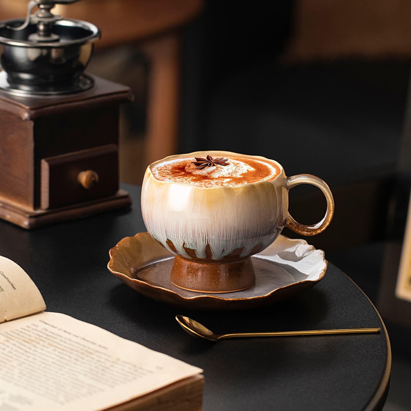 High-End Exquisite Vintage Kiln-Fired Ceramic Coffee Cups, Niche Afternoon Tea Cup Sets for Men and Women, Latte Cups